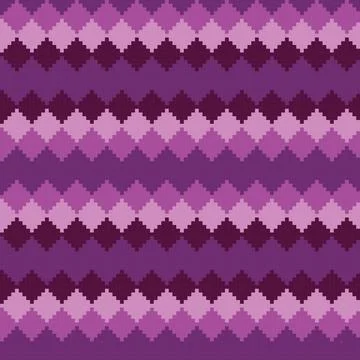 Purple Geometric Argyle Knitting Grid seamless pattern design Illustrazione stock