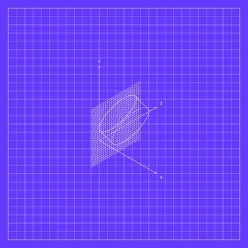 Purple geometric background featuring a white wireframe curved three-dimens.. Stock Illustration