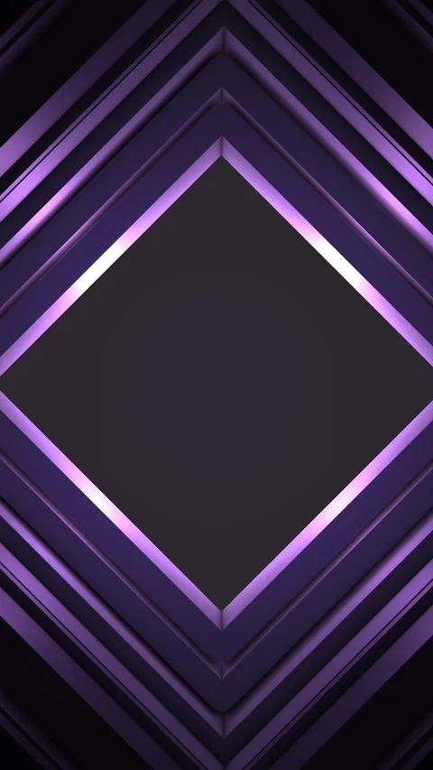 Purple geometric diamond frame loop with empty center for premium tech post.. 動画素材 338334094