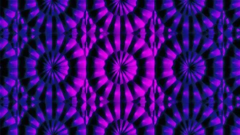 Purple Geometric Kaleidoscope Pattern Abstract Neon Mandala Background Stockillustratie