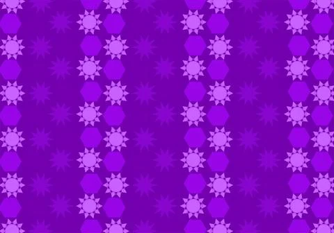 Purple Geometric Pattern Background With Hexagon and Star Motifs for Decora.. Stock Illustration