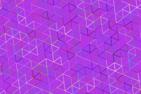 Purple geometric pattern with glowing lines and shapes Stock Illustration