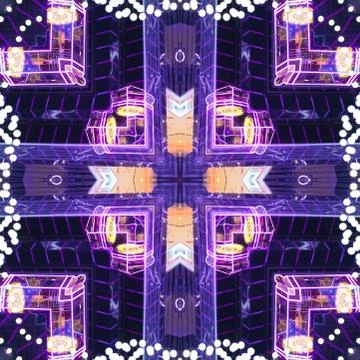 Purple geometric pattern from the photo. Pattern handkerchief, tile. Glamour, Stock Photos