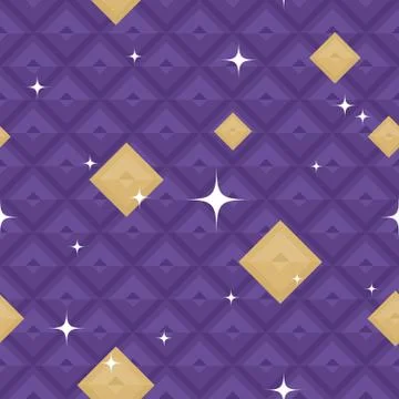 Purple Geometric Pattern with Stars Stock Illustration
