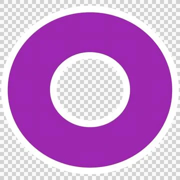 Purple geometric ring with white border on black background minimalist abst.. Stock Illustration