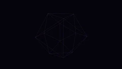 Purple Geometric Wireframe Sphere Seamless Loop Stock Footage 340568011