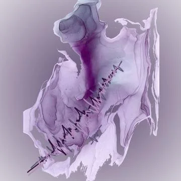 Purple ghost with a heart rhythm going deep into space Stock Illustration