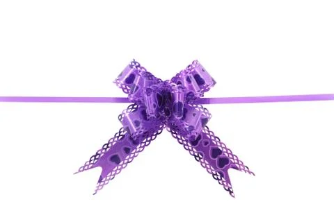 Purple gift bow Stock Photos