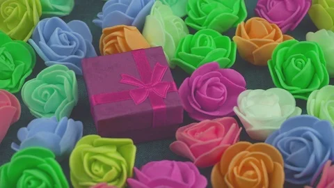 Purple gift box Stock Footage 102925828