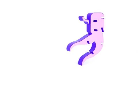 Purple Ginger root icon isolated on white background. Minimalism concept. 3d  Stock Illustration