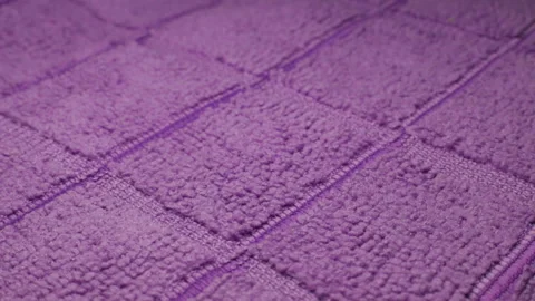 Purple gingham texture background in extreme close-up on a rotating base Video stock 152089163