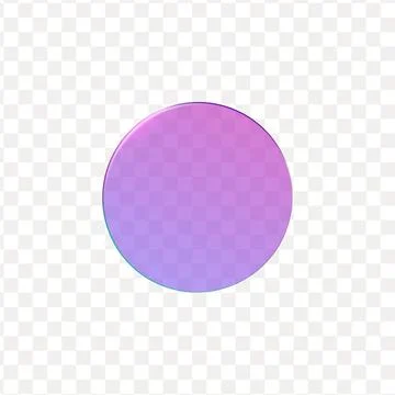 Purple glass circle, 3d vector round holographic glass plate with glare Stock Illustration