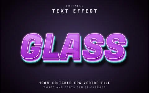 Purple glass text effect editable Ilustración de archivo