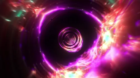 Purple Glitch Tunnel VJ Loop Stock Footage 330004541