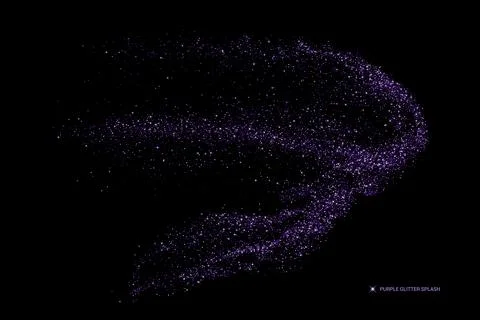 Purple glitter splashes Illustrazione stock