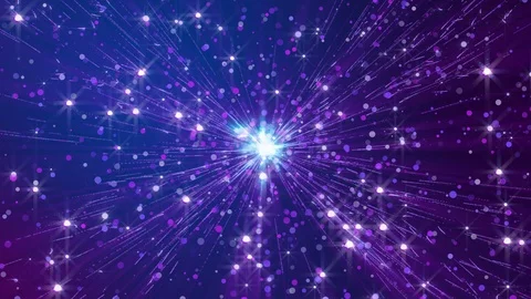 Purple glitter star sparkles texture on dark background. Stock Footage