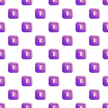 Purple glossy button number eight seamless pattern Stock Illustration