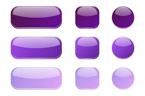 Purple Glossy Interface Buttons UI Pack Illustrazione stock