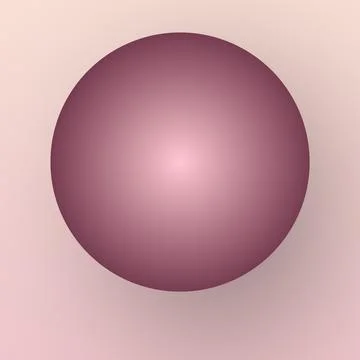 Purple glossy sphere with gradient lighting on plain background Stock Illustration