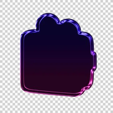 Purple glowing abstract brain wireframe mesh on dark background transparent Stock Illustration