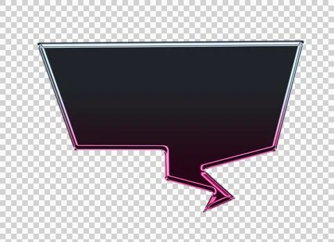 Purple glowing abstract geometric shape with black frame on dark background Stock-Illustration