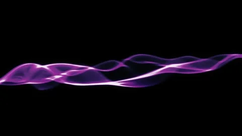 Purple glowing abstract light wave motion on black background, smooth neon 库存影片 333699958
