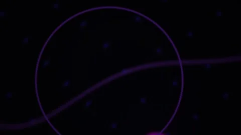 Purple Glowing Abstract Motion Background with Circle and Wavy Line Stock Footage 343752233