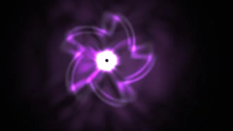 Purple glowing atom model animation. Stock Footage 334892713