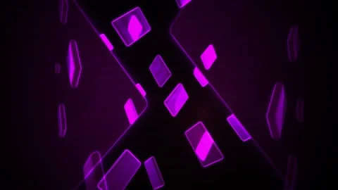 Purple Glowing Geometric Shapes Dynamic Motion for Modern Tech Backgrounds Stock Footage 343752931