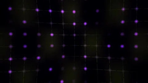 Purple Glowing Grid Dots Moving Dynamically as Abstract Technology Background Stock Footage 343752897