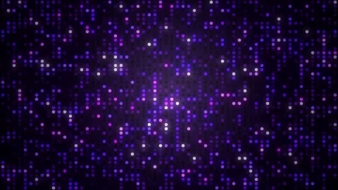 Purple glowing LED dot mosaic wall with round dots seamless loop 4K Video stock 342257388