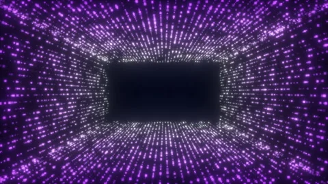 Purple Glowing Led Screen Motion Pixels Video on Black Background Stock Footage 335361525