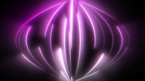 Purple Glowing Light Streak Particles Travelling in Bulb Shape Warped Path from Stock Footage 340822692