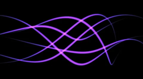 Purple glowing lines in wavy motion - seamless background (FULL HD) Video stock 37081074