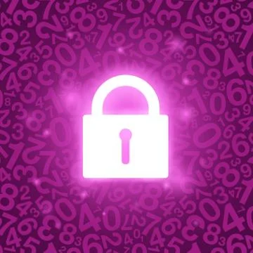Purple glowing lock Stock Illustration