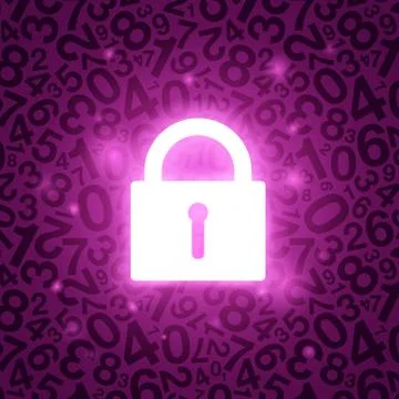 Purple glowing lock Stock Illustration