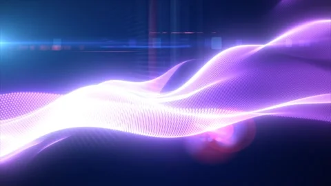 Purple glowing magic waves from energy particles abstract background Stock Footage 252596373
