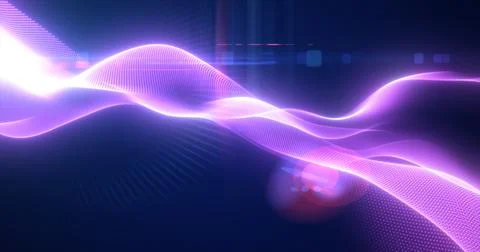 Purple glowing magic waves from energy particles abstract background 스톡 일러스트