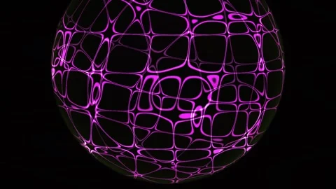 Purple glowing network sphere technology. Stock Footage 340040535
