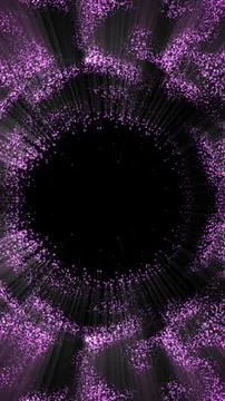 Purple glowing particle vortex forming a circular portal of glittering dust.. Stock Illustration