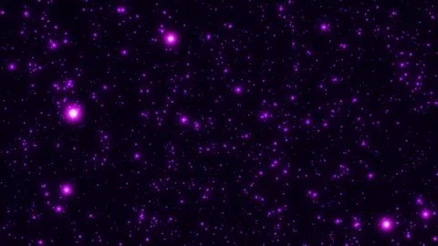 Purple Glowing Particles on Black Background Abstract Space Loop Ilustración de archivo