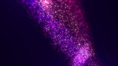 Purple glowing particles drifting in a soft abstract cloud with smooth motion Video stock 331997103