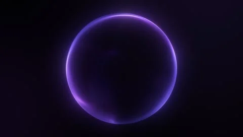 Purple glowing sphere loop on dark background. Smooth luminous orb with sof.. Video stock 332622216