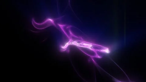 Purple glowing translucent fluid form with soft plasma light, glassy reflec.. Stock Footage 336741301
