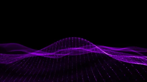 Purple glowing wave surface Video stock 318429337