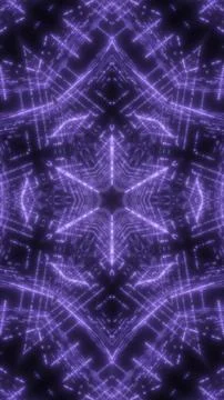 Purple glowing wireframe mandala and digital kaleidoscope Stock Illustration