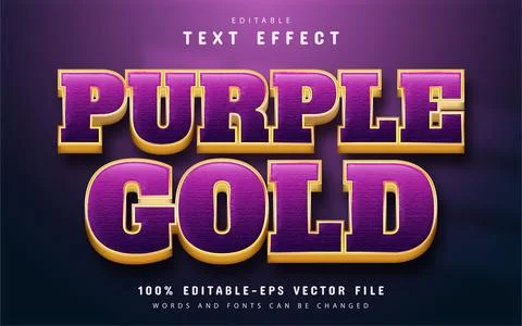 Purple gold text effect editable Stock Illustration