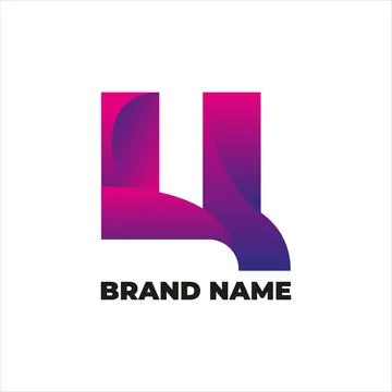 Purple with gradient abstract sign, logo for brand Stock Illustration