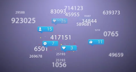 Purple gradient appearing, metric bubbles floating rotating incrementing counts Stock Footage 311678601