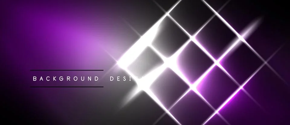Purple gradient background features bright white diagonal lines forming diamo Ilustração Stock